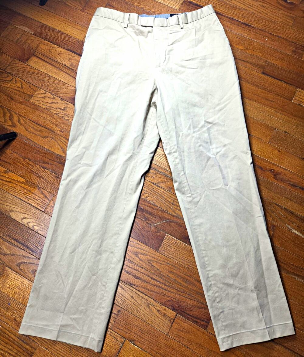 Banana Republic Mens Chino Pants 36x32 Slim Fit Khaki Tan Stretch Cotton